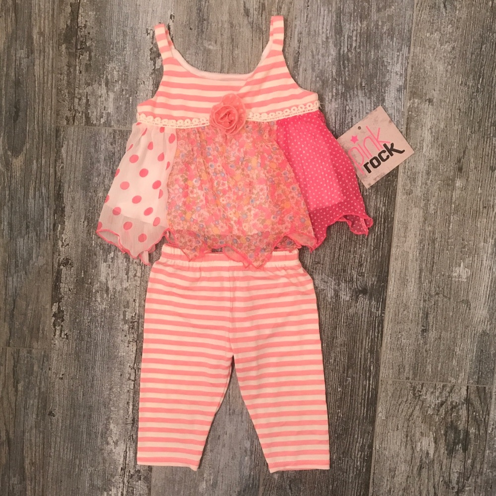 2 piece outfit- flowy mixed pattern top and pants
